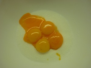Egg yolks and sugar